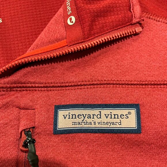 Vineyard Vines Performance Red Quarter Zip Pullover size XS - Picture 5 of 6